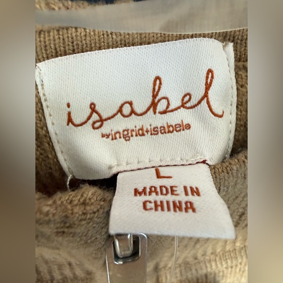 NWT Isabel Maternity by Ingrid + Isabel Tan Nursing Sweater - Women’s Size Large - Picture 3 of 5